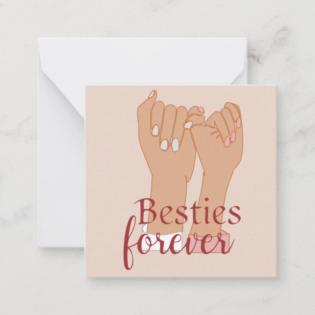 Pequeña Tarjeta de mejores amigas para siempre  (Anverso)
