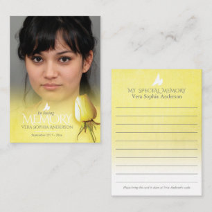 Pequeña Tarjeta de memoria de rosa amarilla para conmemora