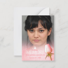 Pequeña Tarjeta de memoria de rosa rosa para memoriales y 