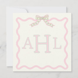 Pequeña Tarjeta de mensaje fotográfico Coquette Monogram