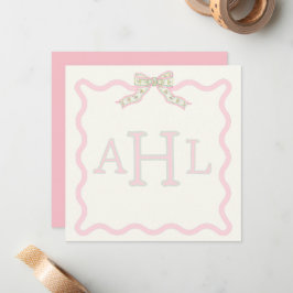 Pequeña Tarjeta de mensaje fotográfico Coquette Monogram