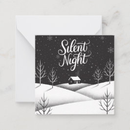 Pequeña Tarjeta de mini Navidades blancos y negros de noch