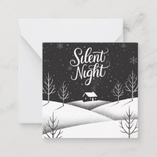 Pequeña Tarjeta de mini Navidades blancos y negros de noch