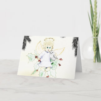 Pequeña tarjeta de Navidad alemana del ángel