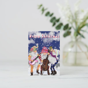 Pequeña Tarjeta de Navidad Banda de Música de Gnomos Felic