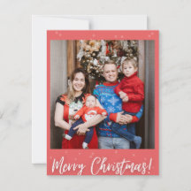 Tarjeta de Navidad con Foto Moderna Minimalista