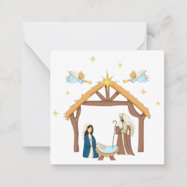 Pequeña Tarjeta de Navidad cristiana adorable de la Nativi