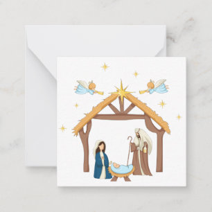 Pequeña Tarjeta de Navidad cristiana adorable de la Nativi