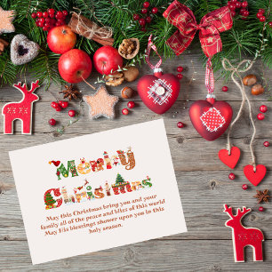 Pequeña Tarjeta de navidad Cute Merry