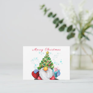 Pequeña Tarjeta de Navidad de Gnomo Bonito