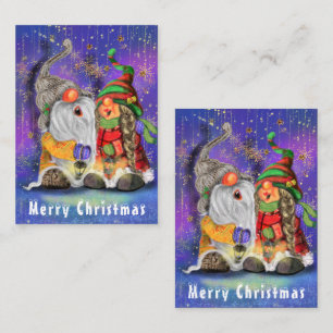 Pequeña Tarjeta de Navidad de Gnomos Felices