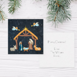 Pequeña Tarjeta de Navidad de la Natividad Cristiana