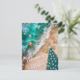 Pequeña Tarjeta de Navidad de pan de jengibre de playa