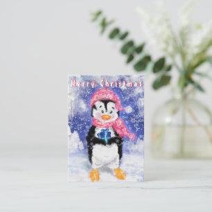 Pequeña Tarjeta de Navidad de Pingüino