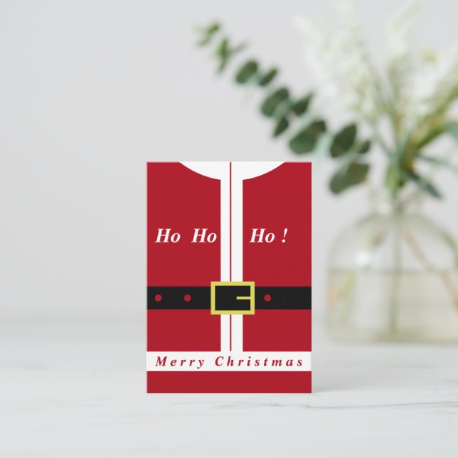 Pequeña Tarjeta de Navidad de Santa Claus (Anverso de pie)