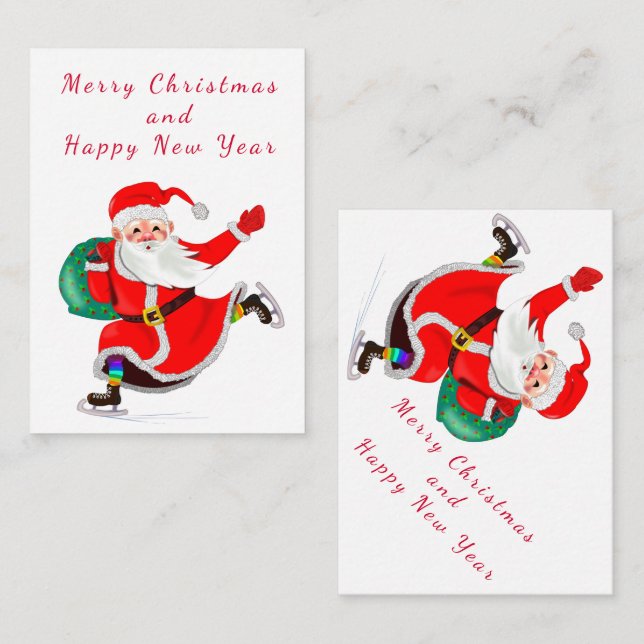 Pequeña Tarjeta de Navidad de Santa Claus (Anverso / Reverso)