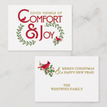 Tarjeta de Navidad del Cardenal: Consuelo y Alegrí