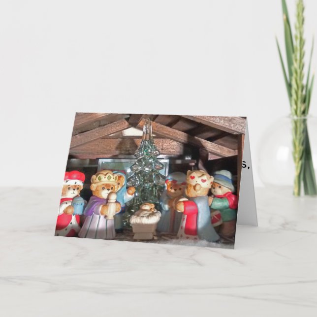 Pequeña tarjeta de Navidad del muchacho del (Anverso)