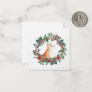 Pequeña Tarjeta de Navidad del Zorro del Bosque