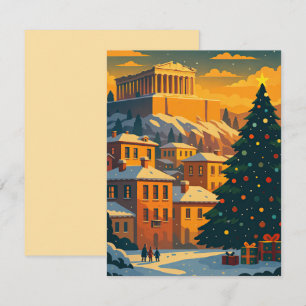 Pequeña Tarjeta de Navidad en Atenas – Grecia Festiva