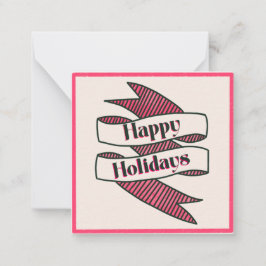 Pequeña Tarjeta de Navidad en blanco con felices fiestas f