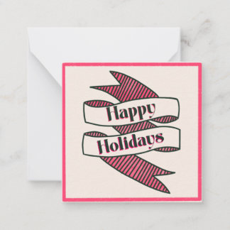 Pequeña Tarjeta de Navidad en blanco con felices fiestas f
