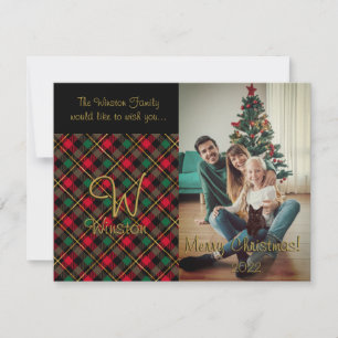Pequeña Tarjeta de Navidad en Cuadros Rojos de Wallace
