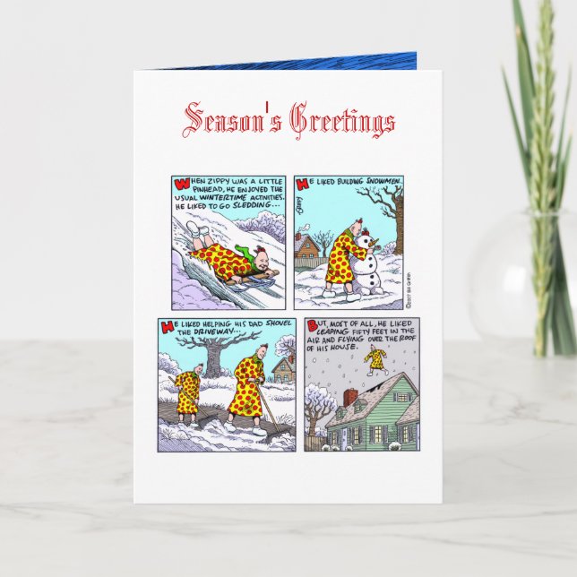 Pequeña tarjeta de Navidad enérgica (Anverso)