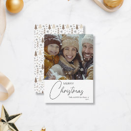 Pequeña Tarjeta de Navidad familiar con foto de presupuest