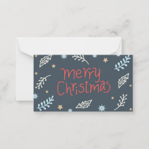 Pequeña Tarjeta de Navidad ilustrada a mano Feliz Navidad