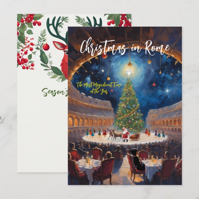 Pequeña Tarjeta de Navidad 'Navidad en Roma' (Anverso / Reverso)