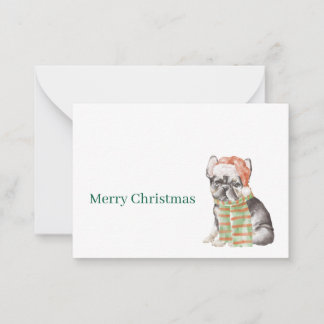 Pequeña Tarjeta de Navidad o días festivos de Bulldog Fran