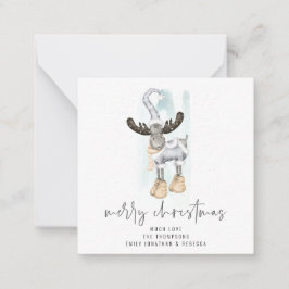 Pequeña Tarjeta de navidad para el guión de reno corto