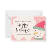 Tarjeta de Navidad personalizada de hombre de niev
