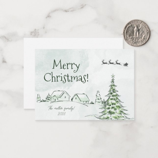 Pequeña Tarjeta de Navidad personalizada Felices Fiestas V (Anverso/Reverso In Situ)