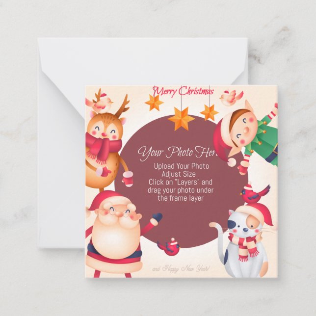 Pequeña Tarjeta de Navidad personalizada linda (Anverso)