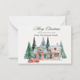 Pequeña Tarjeta de Navidad Personalizada para Familias Tar