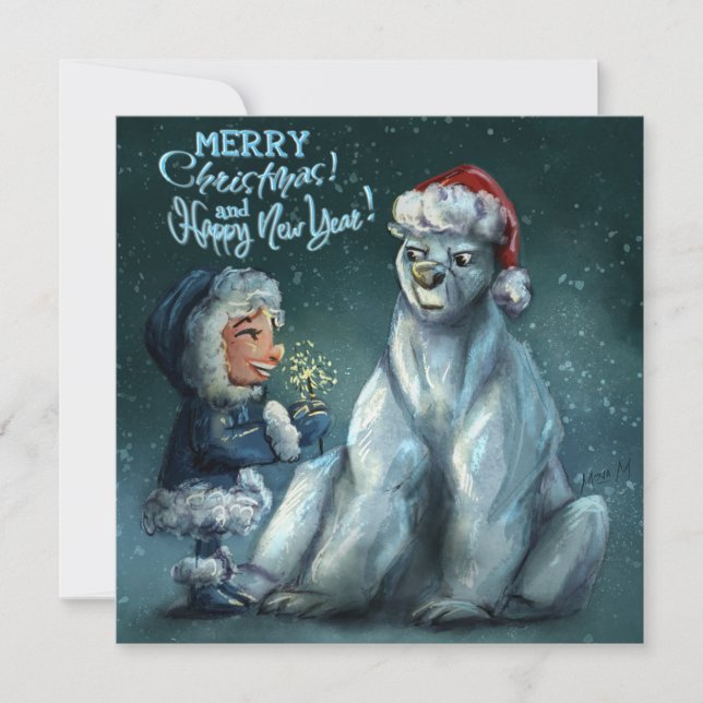 Pequeña Tarjeta de Navidad y Año Nuevo (Anverso)