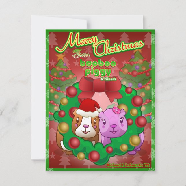 Pequeña Tarjeta de Navidades Booboo Piggy 2022 (Anverso)