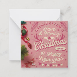 Pequeña Tarjeta de Navidades clásicos, deseándote unas Fel