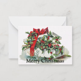 Pequeña Tarjeta de Navidades de arte vintage de regalo par