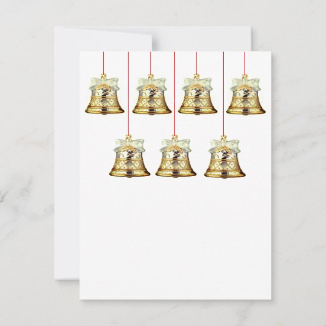 Pequeña Tarjeta de Navidades de las campanas de plata y or (Reverso)