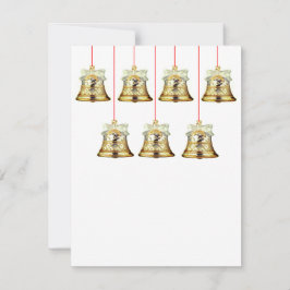 Pequeña Tarjeta de Navidades de las campanas de plata y or