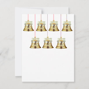 Pequeña Tarjeta de Navidades de las campanas de plata y or