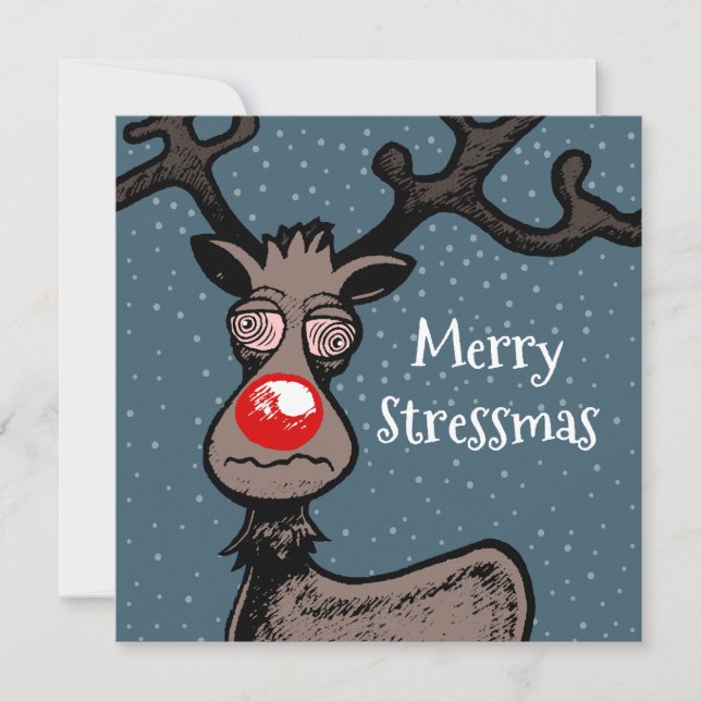 Pequeña Tarjeta de Navidades de renos de Rudolph (Anverso)