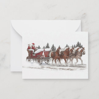 Pequeña Tarjeta de Navidades de Sleigh Ride de Santa