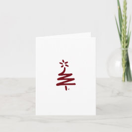 Pequeña tarjeta de Navidades en blanco del árbol r