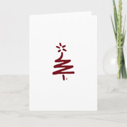 Pequeña tarjeta de Navidades en blanco del árbol r