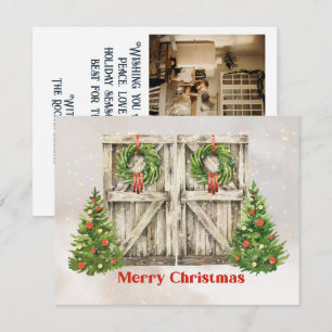 Pequeña Tarjeta de Navidades fotográficos de puertas de gr