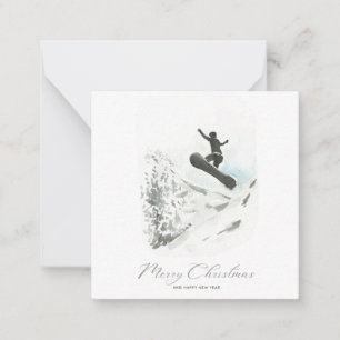 Pequeña Tarjeta de Navidades fotográficos Snowboard